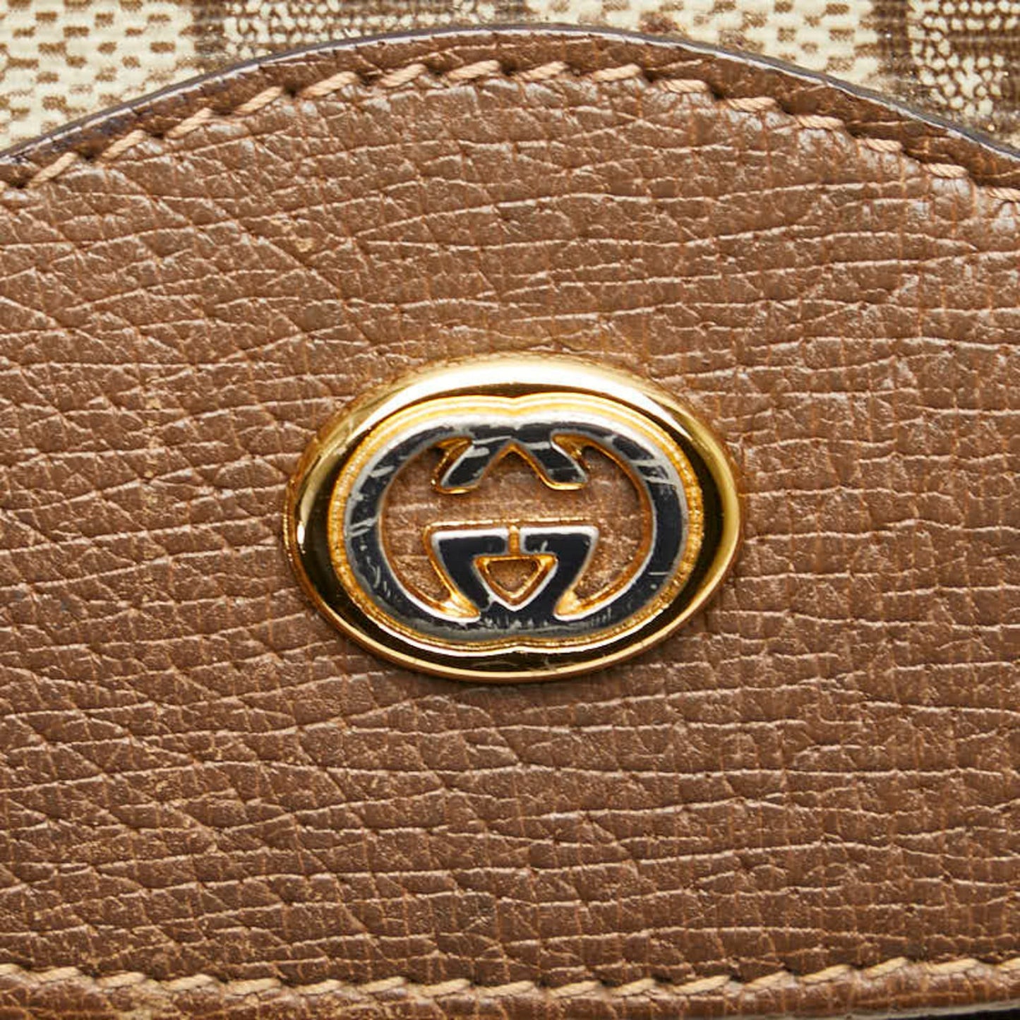 Gucci Beige Brown Pvc Leather Clutch Bag ( )