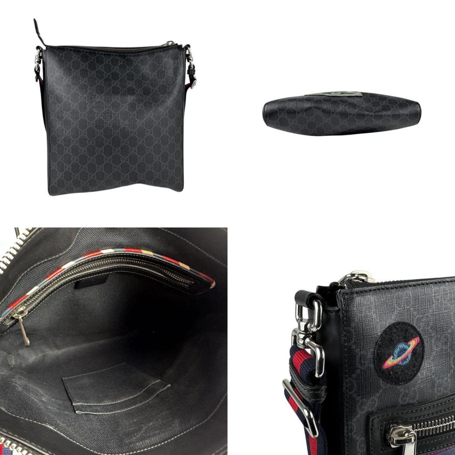 Gucci Black Gg Supreme Shoulder Bag ( )