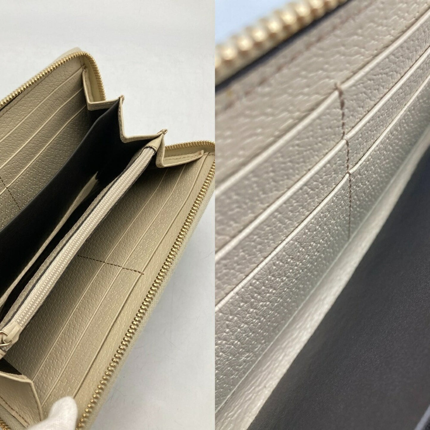 Gucci Beige Canvas Leather Long Wallet (Bi-Fold) ( )