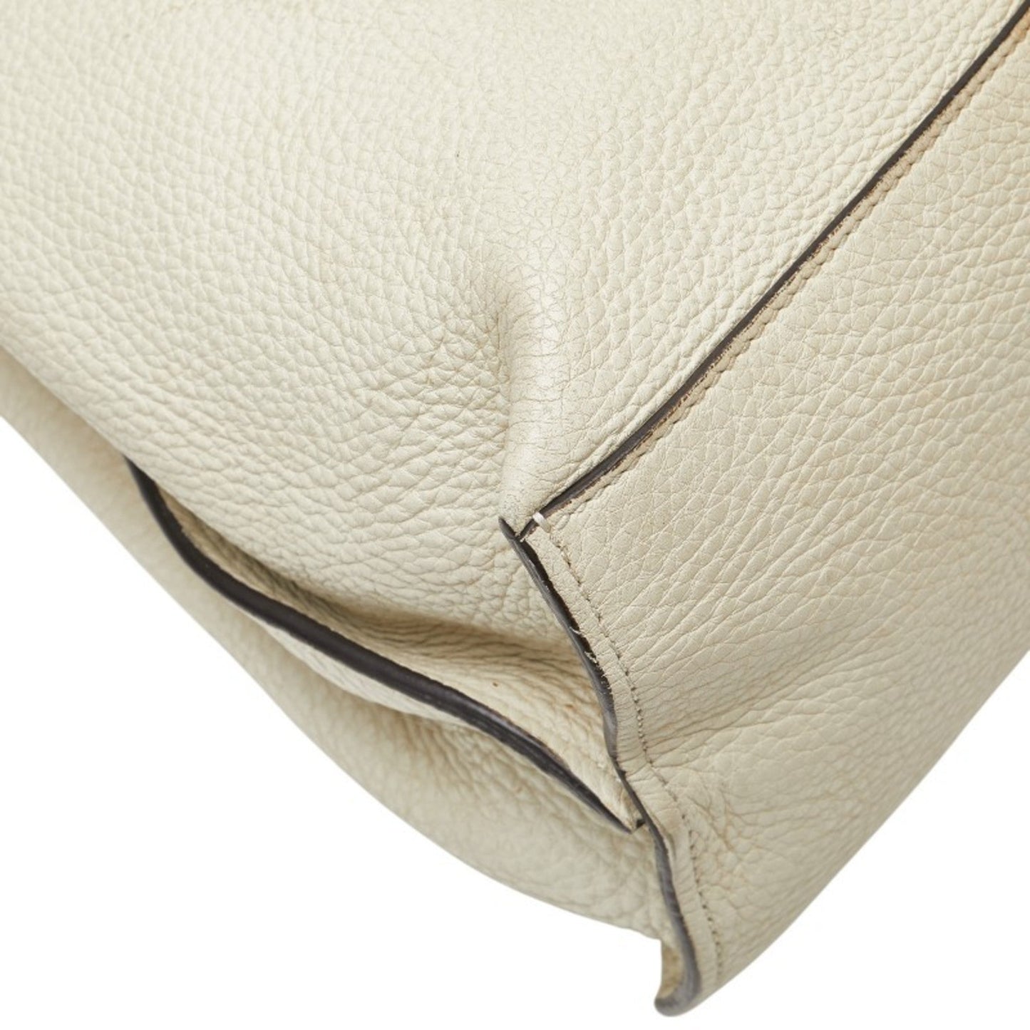 Gucci White Leather Shoulder Bag Tote Bag ( )