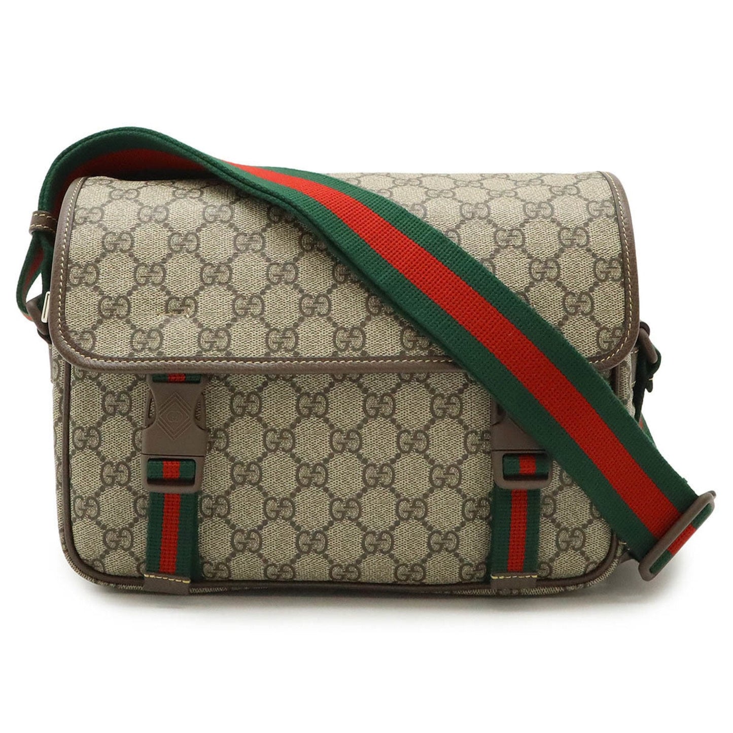 Gucci Beige Brown Green Red Color Pvc Leather Shoulder Bag ( )