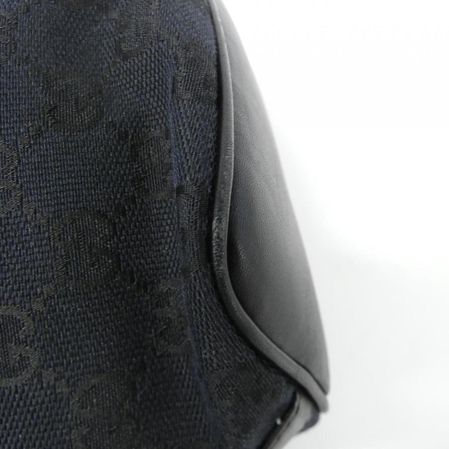 Gucci Black Gg Canvas Leather Shoulder Bag ( )