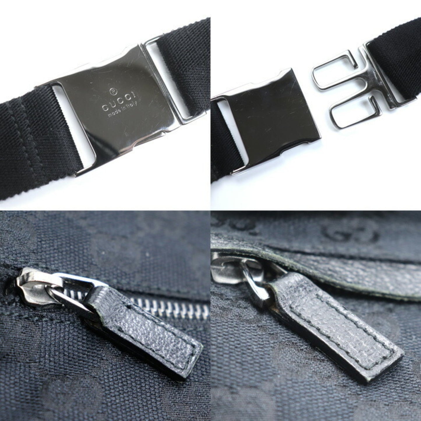 Gucci Black Gg Canvas Fanny Pack ( )