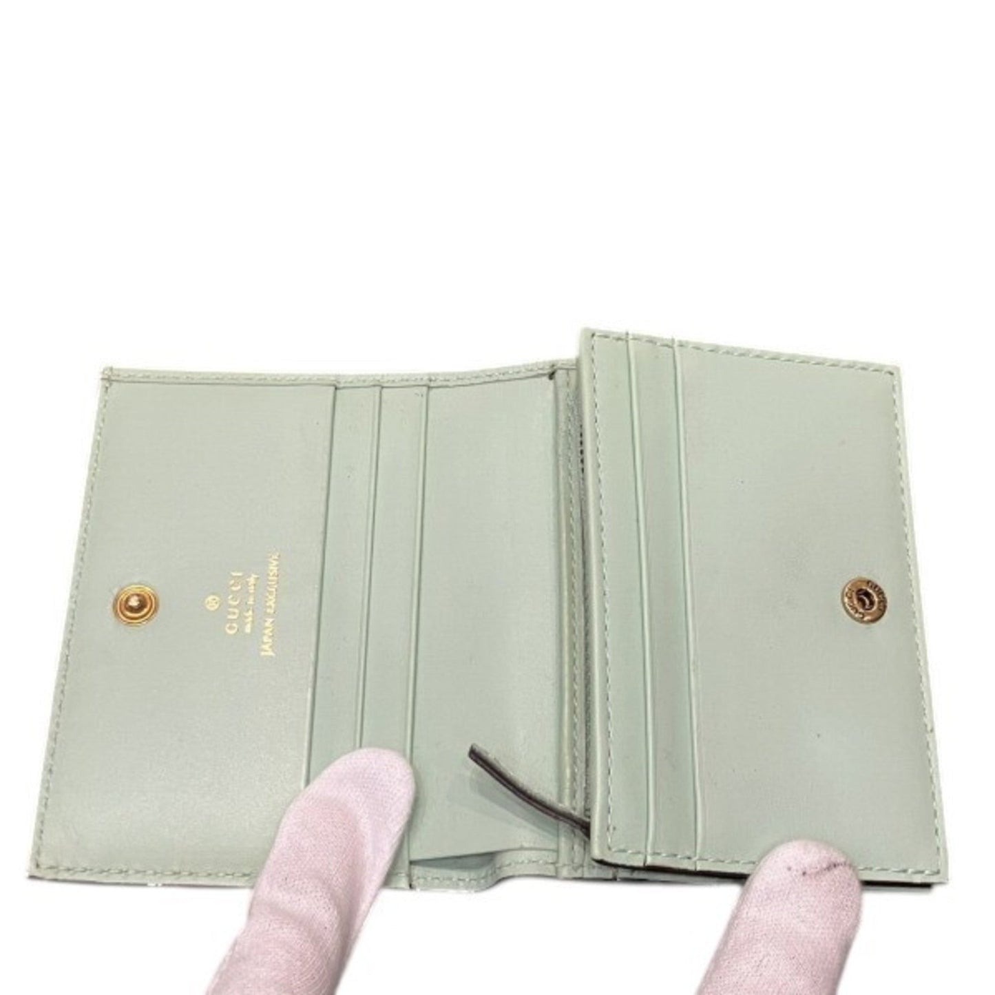 Gucci Light Green Leather Wallet (Bi-Fold) ( )