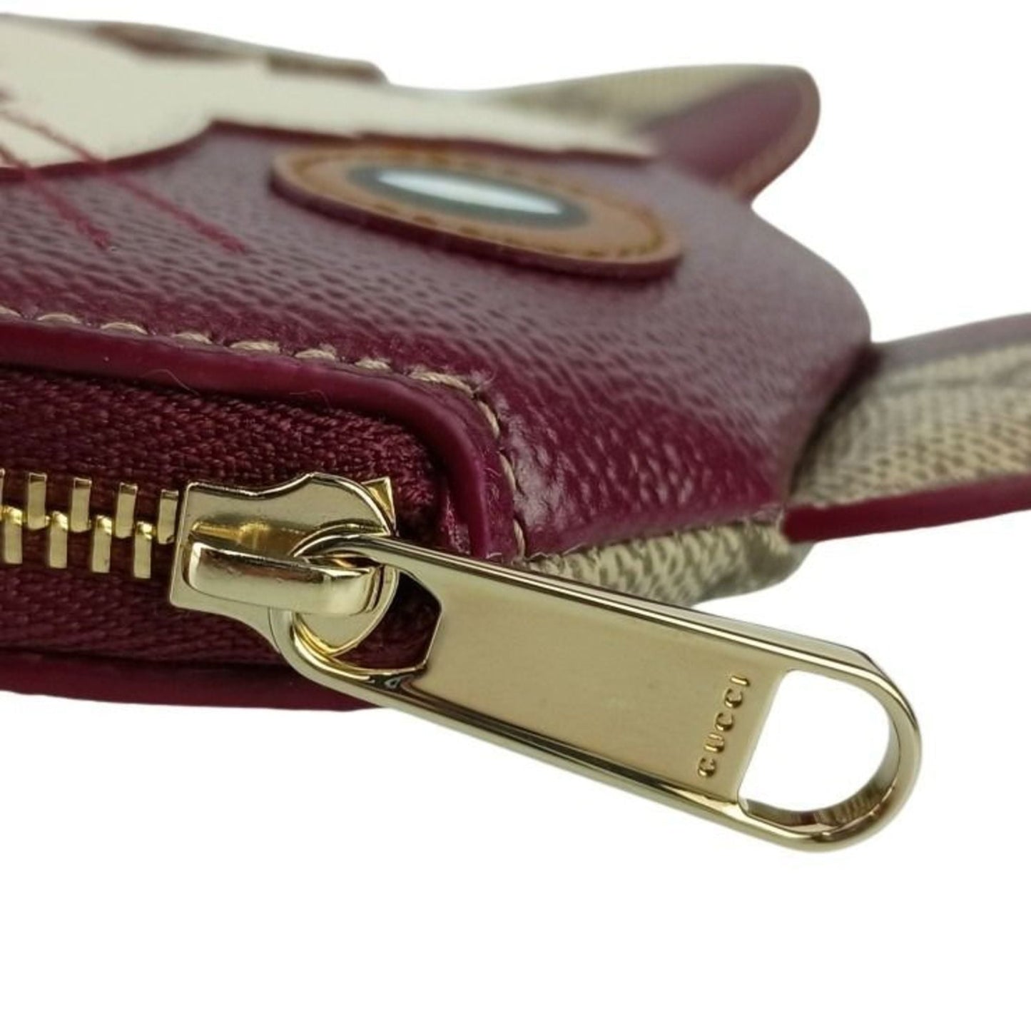 Gucci Beige Bordeaux Pvc Leather Coin Purse/Coin Case ( )