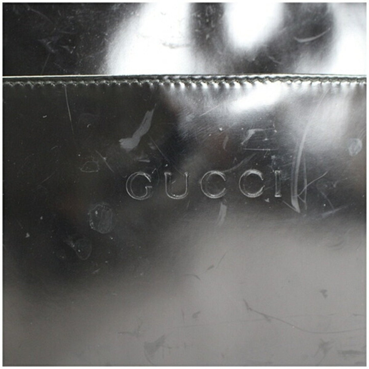 Gucci Black Gray Leather Shoulder Bag ( )