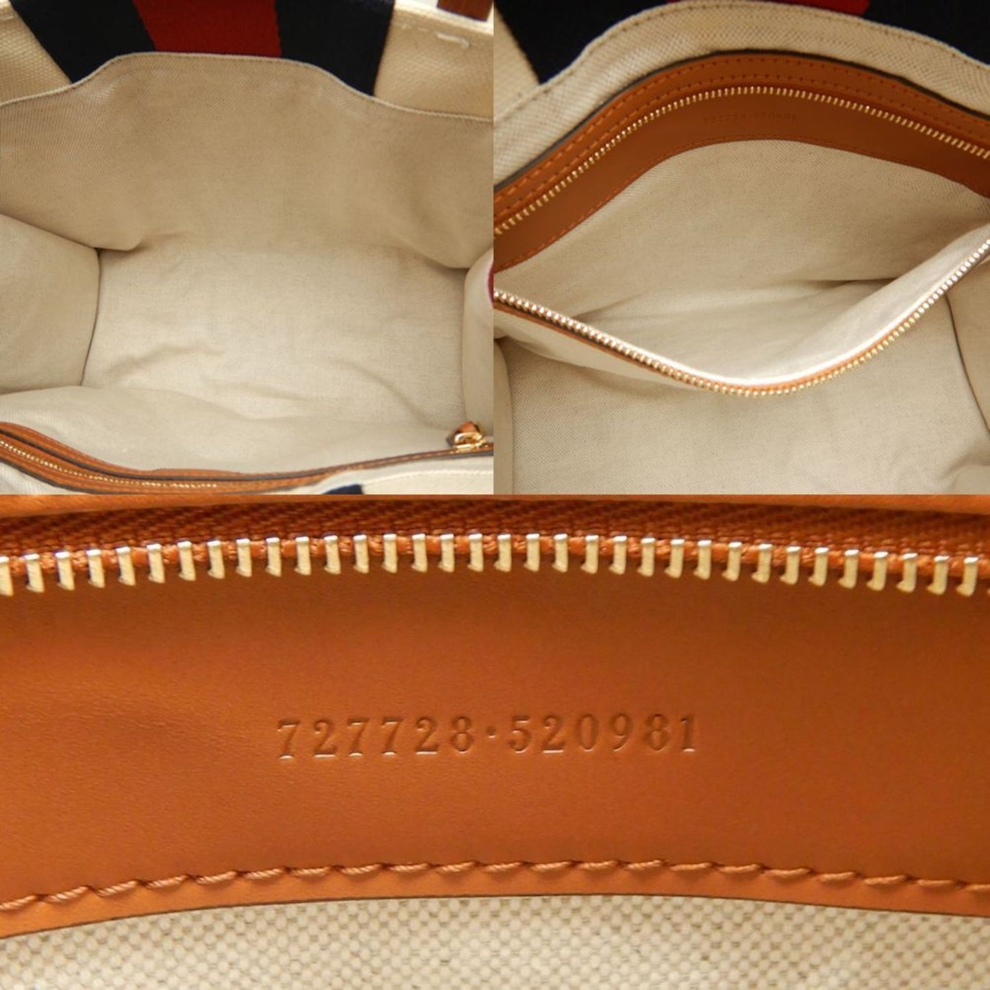 Gucci Brown Ivory Canvas Tote Bag ( )