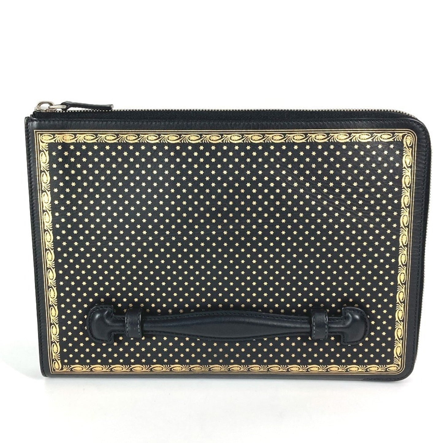 Gucci Black Leather Clutch Bag Pouch ( )