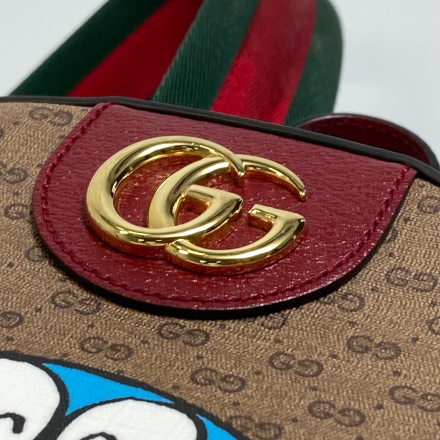 Gucci Beige Red Color Pvc Leather Backpack ( )