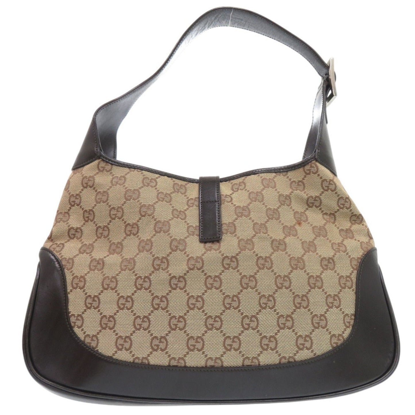 Gucci Beige Gg Canvas Leather Handbag Shoulder Bag ( )
