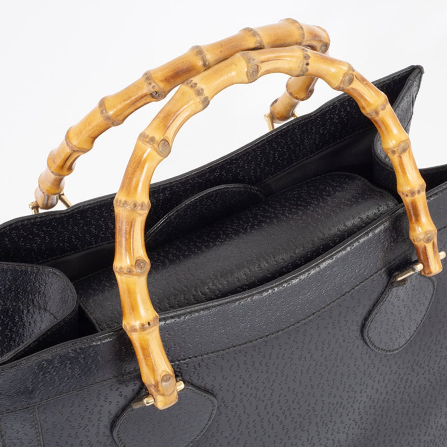 Gucci Black Leather Tote Bag ( )