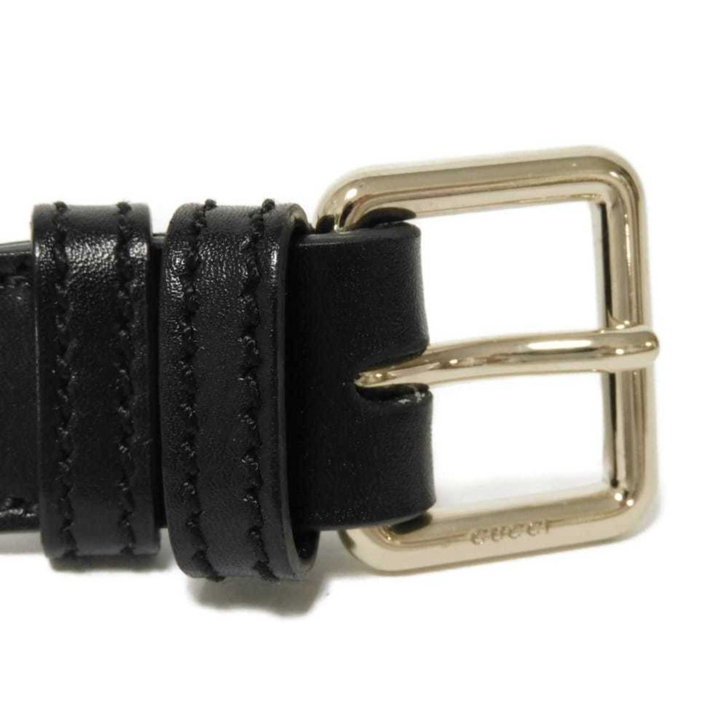 Gucci Diamante Black Leather Messenger Bag Shoulder Bag ( )
