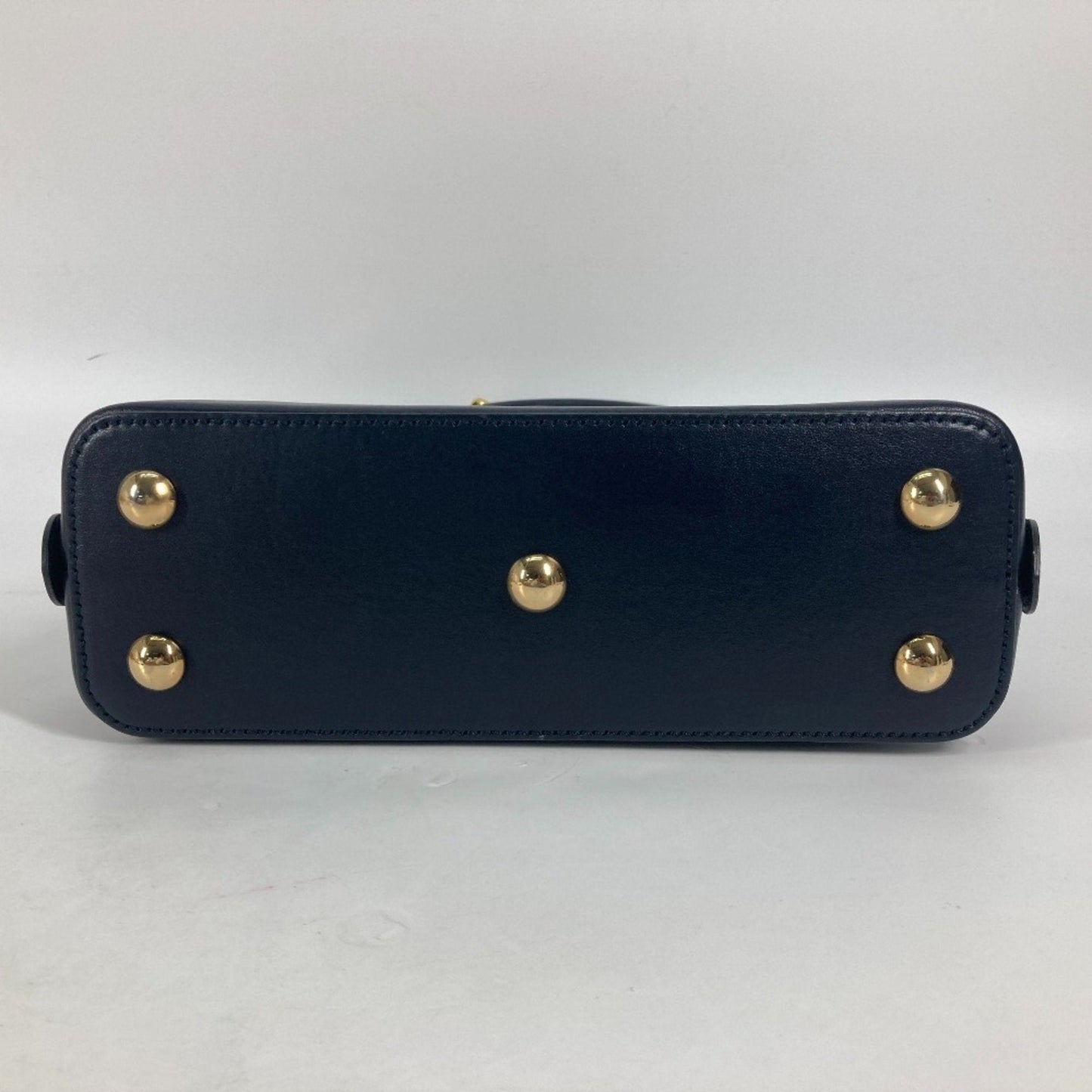 Gucci Beige Dark Navy Canvas Leather Handbag Shoulder Bag ( )