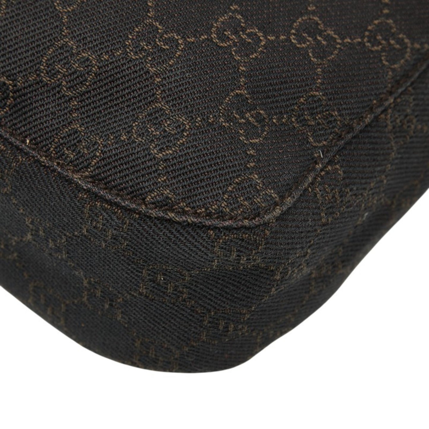 Gucci Brown Canvas Leather Shoulder Bag ( )