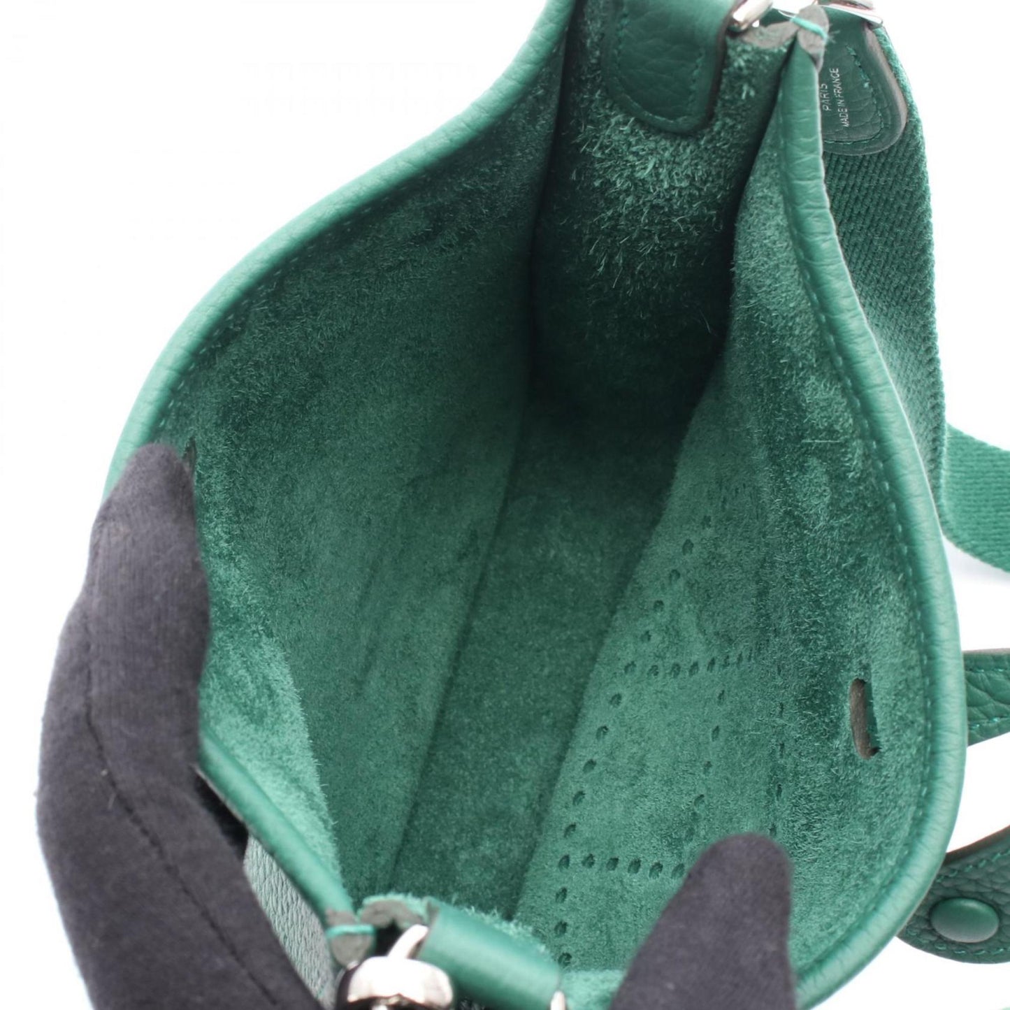 Hermes Green Taurillon Clemence Leather Shoulder Bag ( )