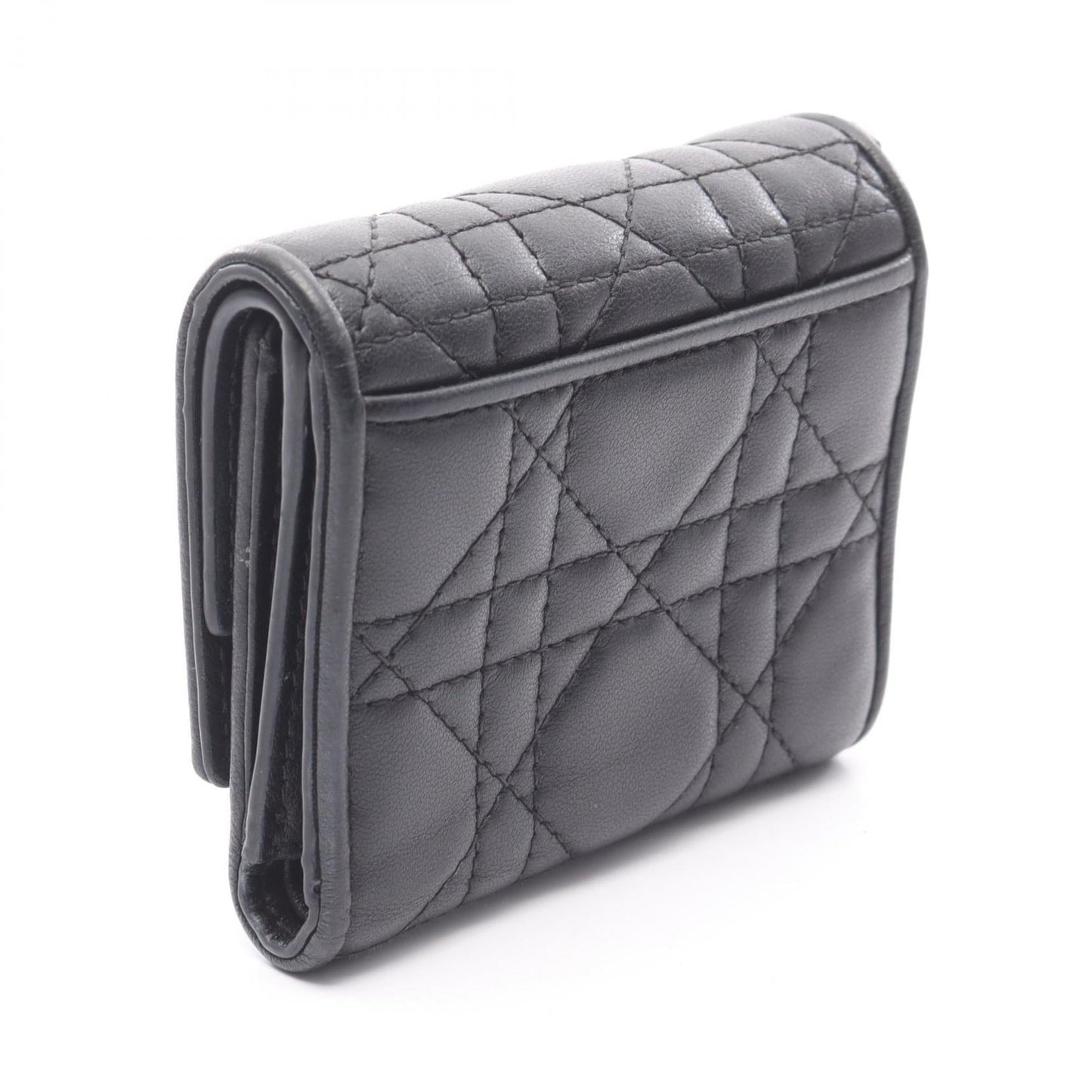 Christian Dior Black Leather Wallet (Tri-Fold) ()