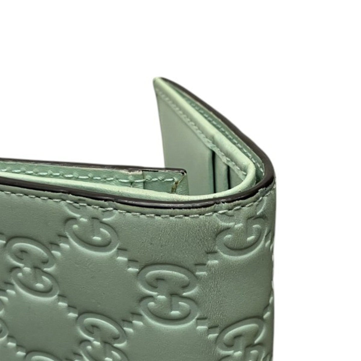 Gucci Light Green Leather Wallet (Bi-Fold) ( )