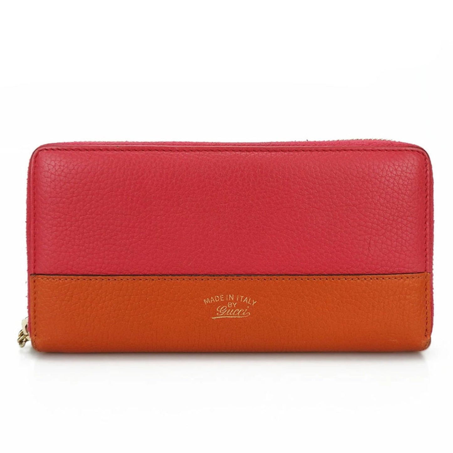 Gucci Bamboo Orange Pink Leather Long Wallet (Bi-Fold) ( )