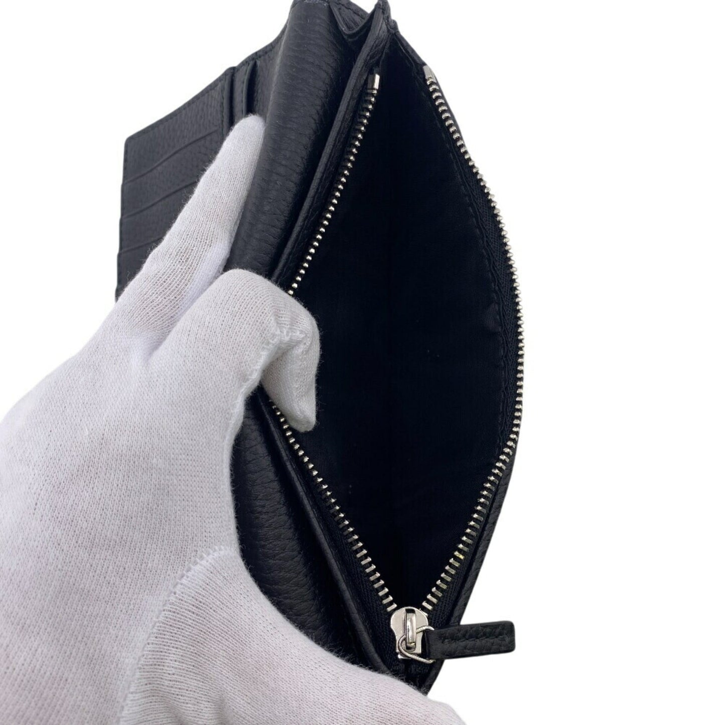 Gucci Black Leather Long Wallet (Bi-Fold) ( )
