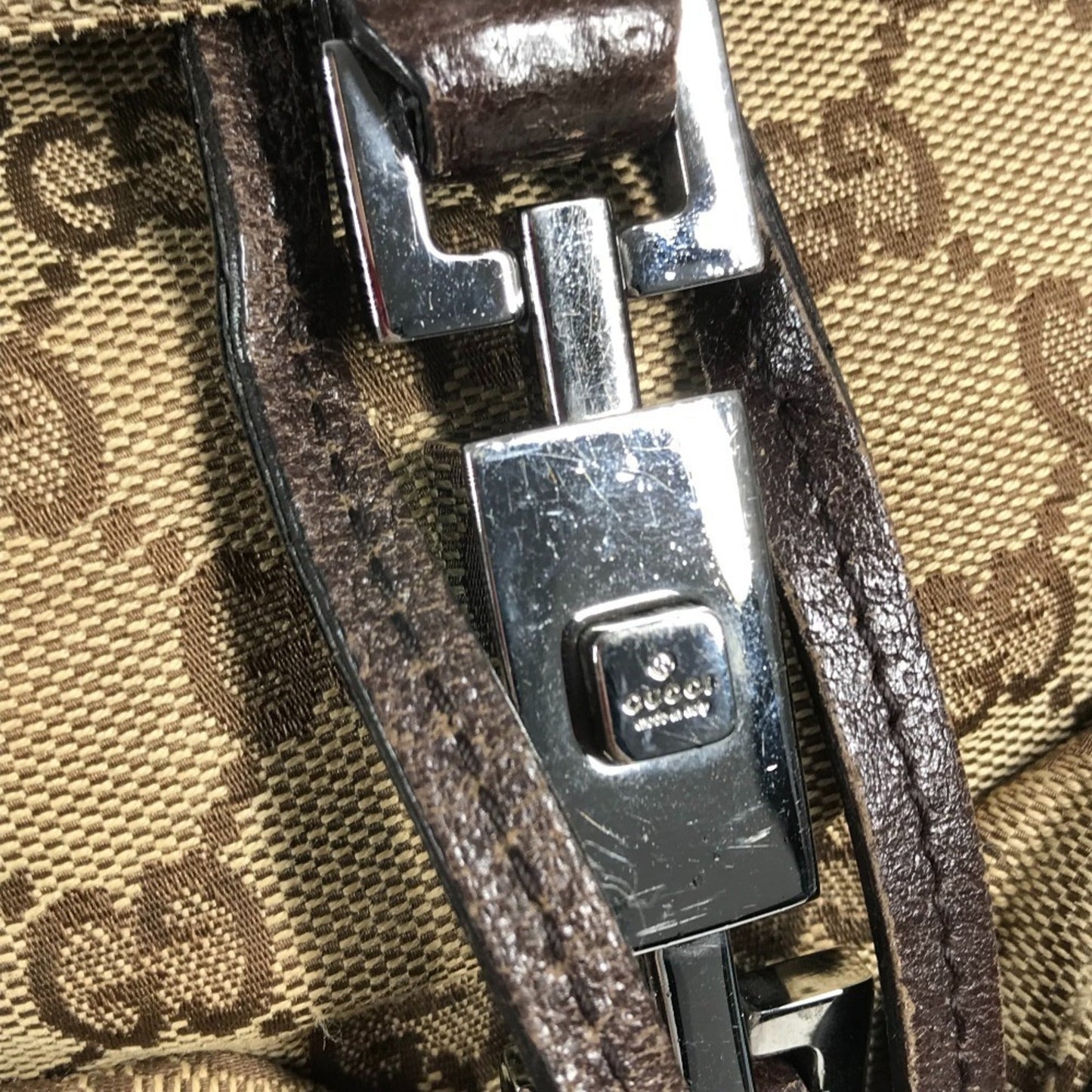 Gucci Beige Dark Brown Gg Canvas Backpack ( )