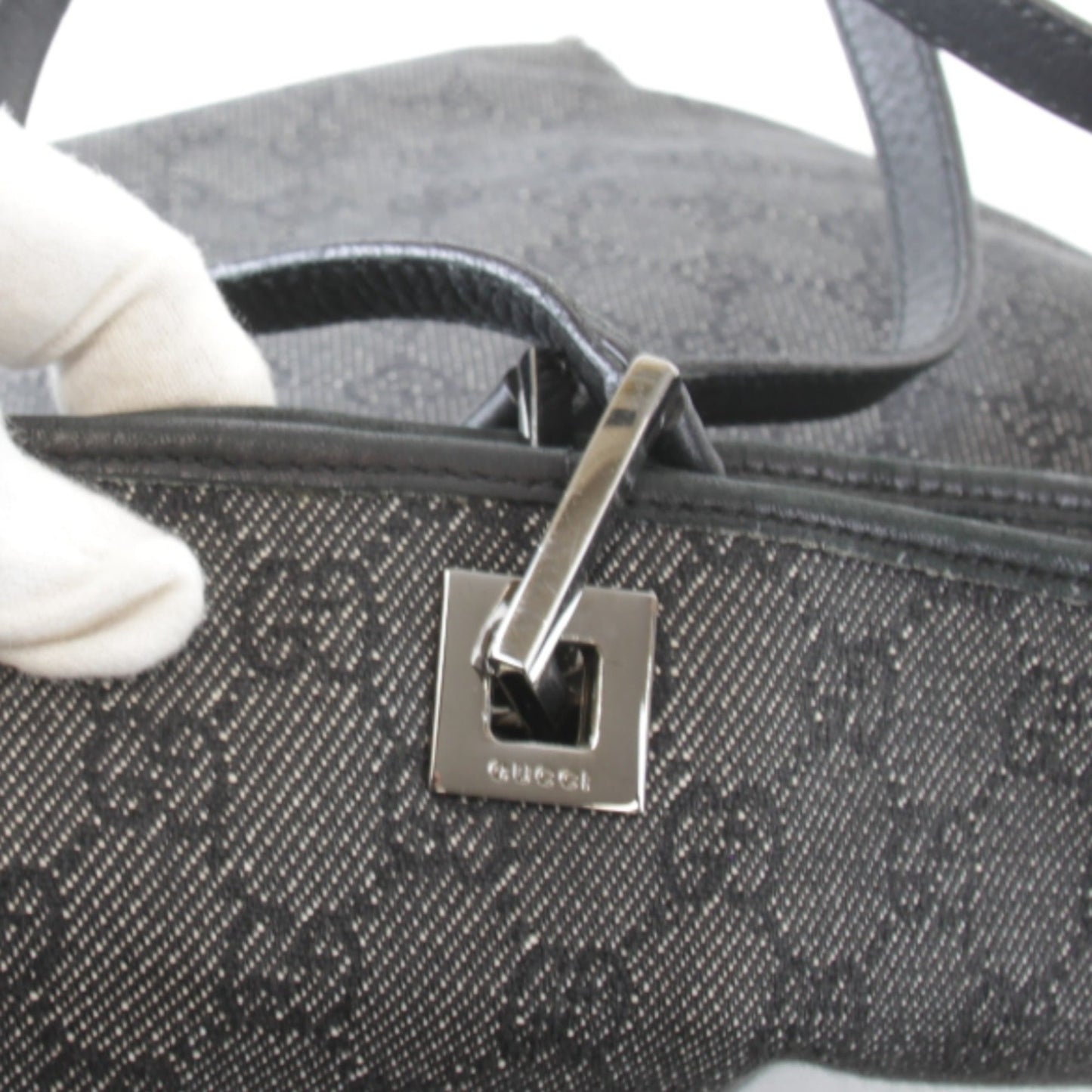 Gucci Black Gg Canvas Tote Bag ( )