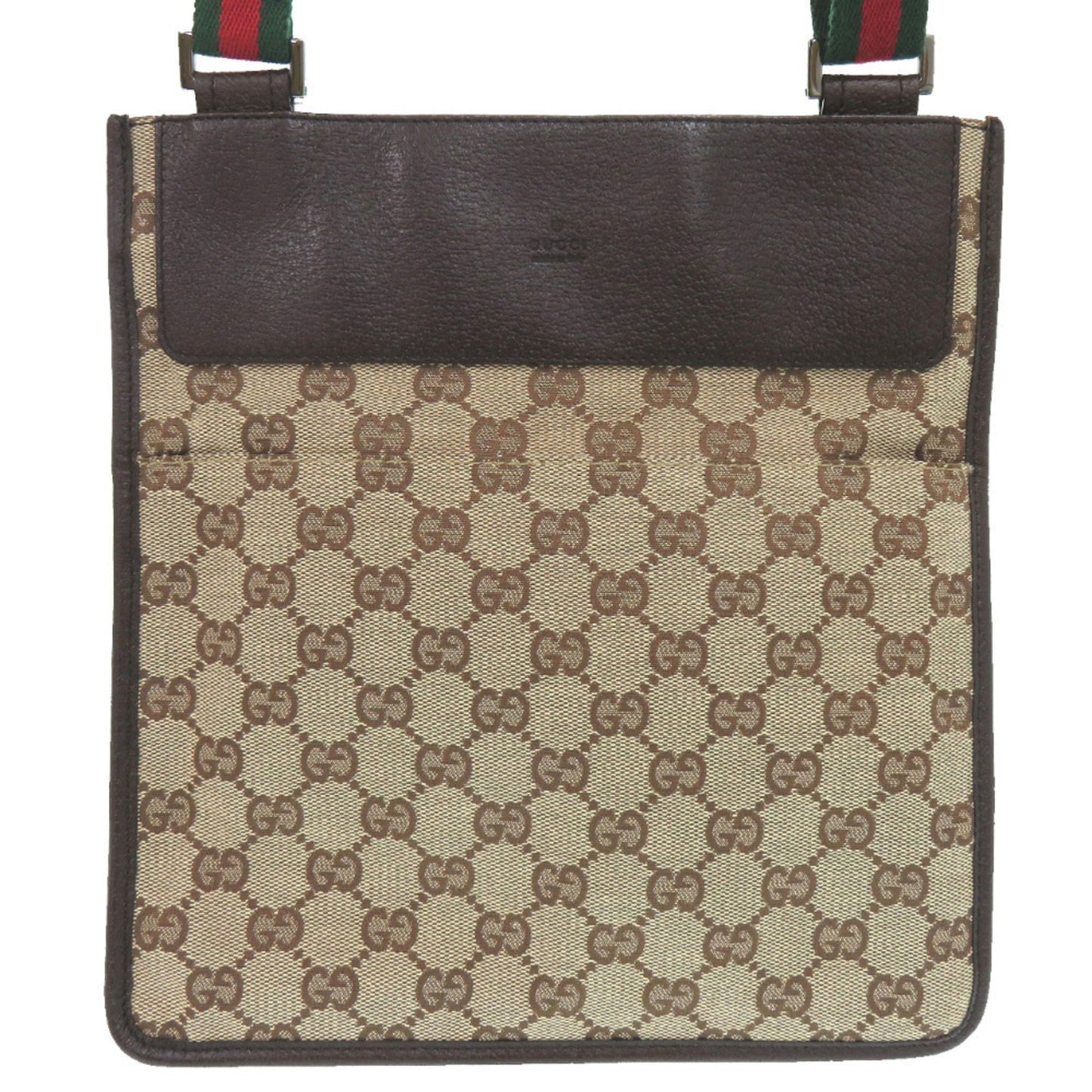 Gucci Brown Green Red Color Gg Canvas Leather Messenger Bag Sling Bag ( )