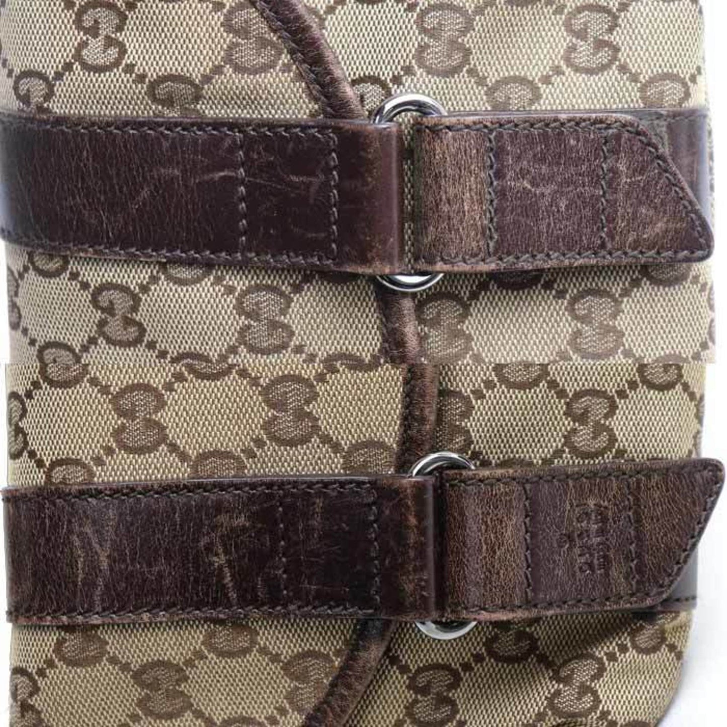 Gucci Beige Brown Gg Canvas Leather Fanny Pack ( )