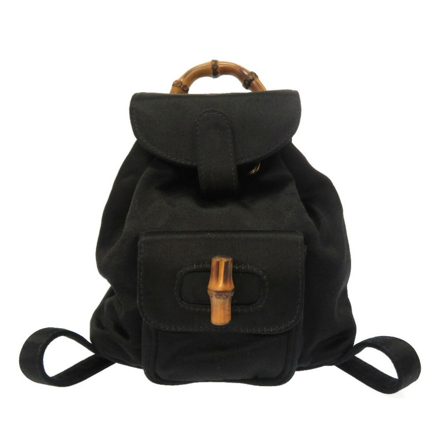 Gucci Black Bamboo Satin Backpack