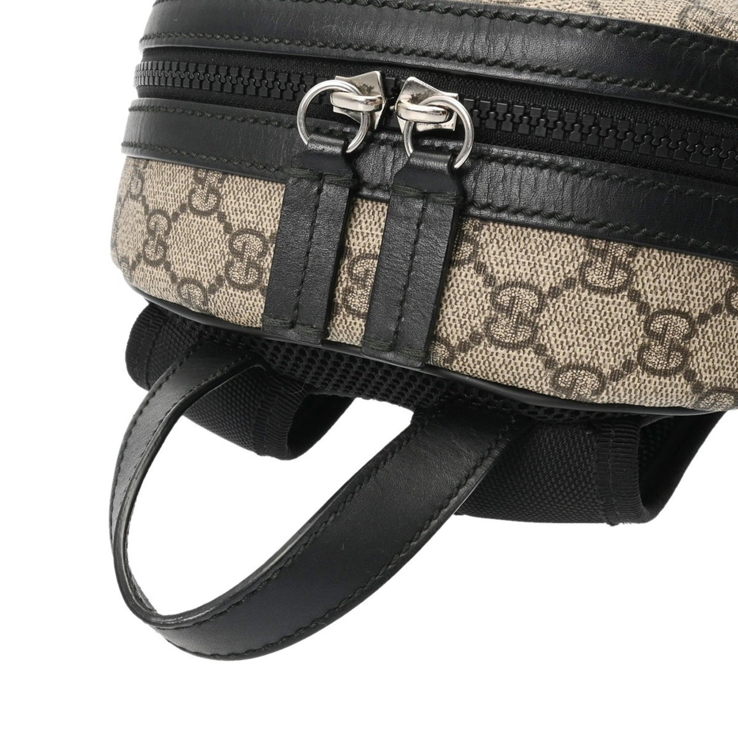 Gucci Beige Gg Supreme Canvas Leather Backpack ( )