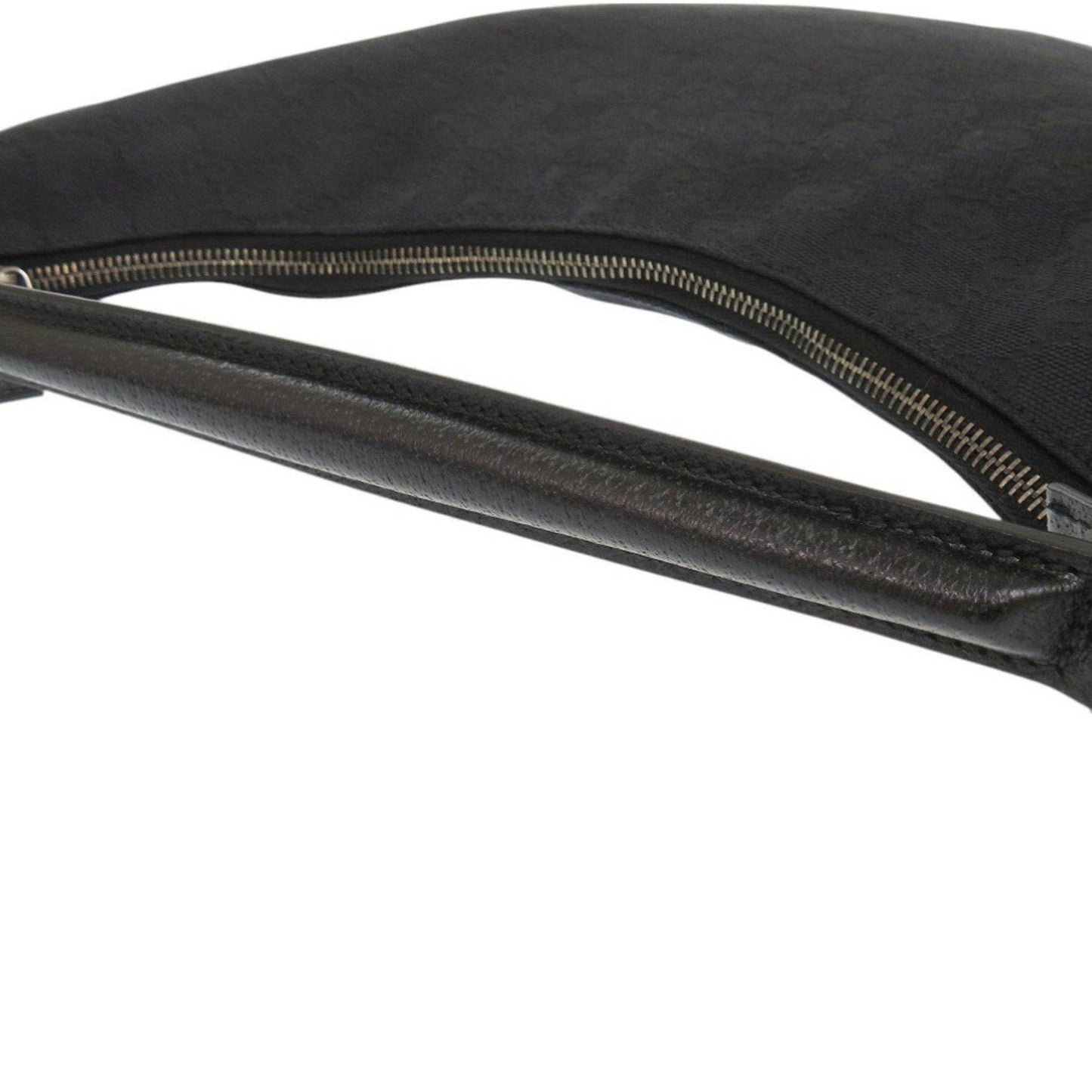 Gucci Black Gg Canvas Leather Handbag Shoulder Bag ( )