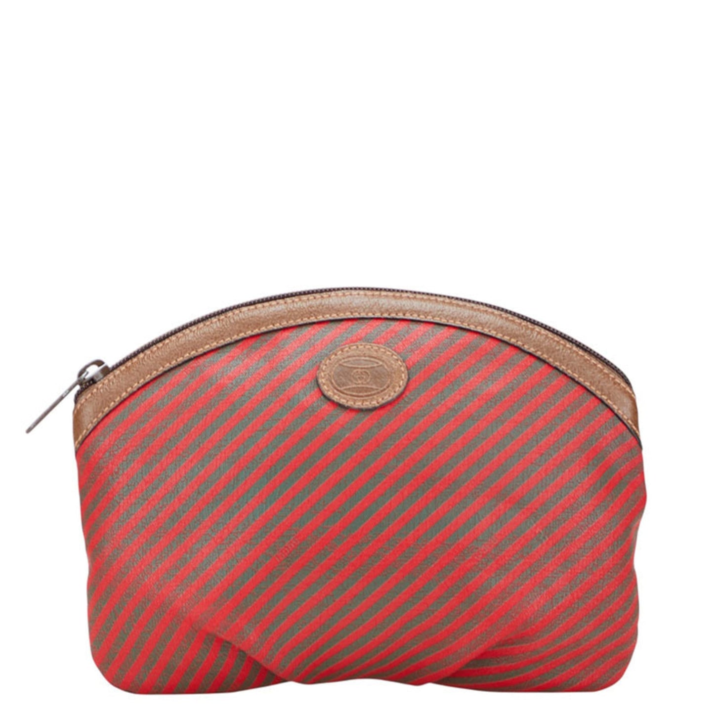 Gucci Brown Red Color Pvc Leather Pouch ( )