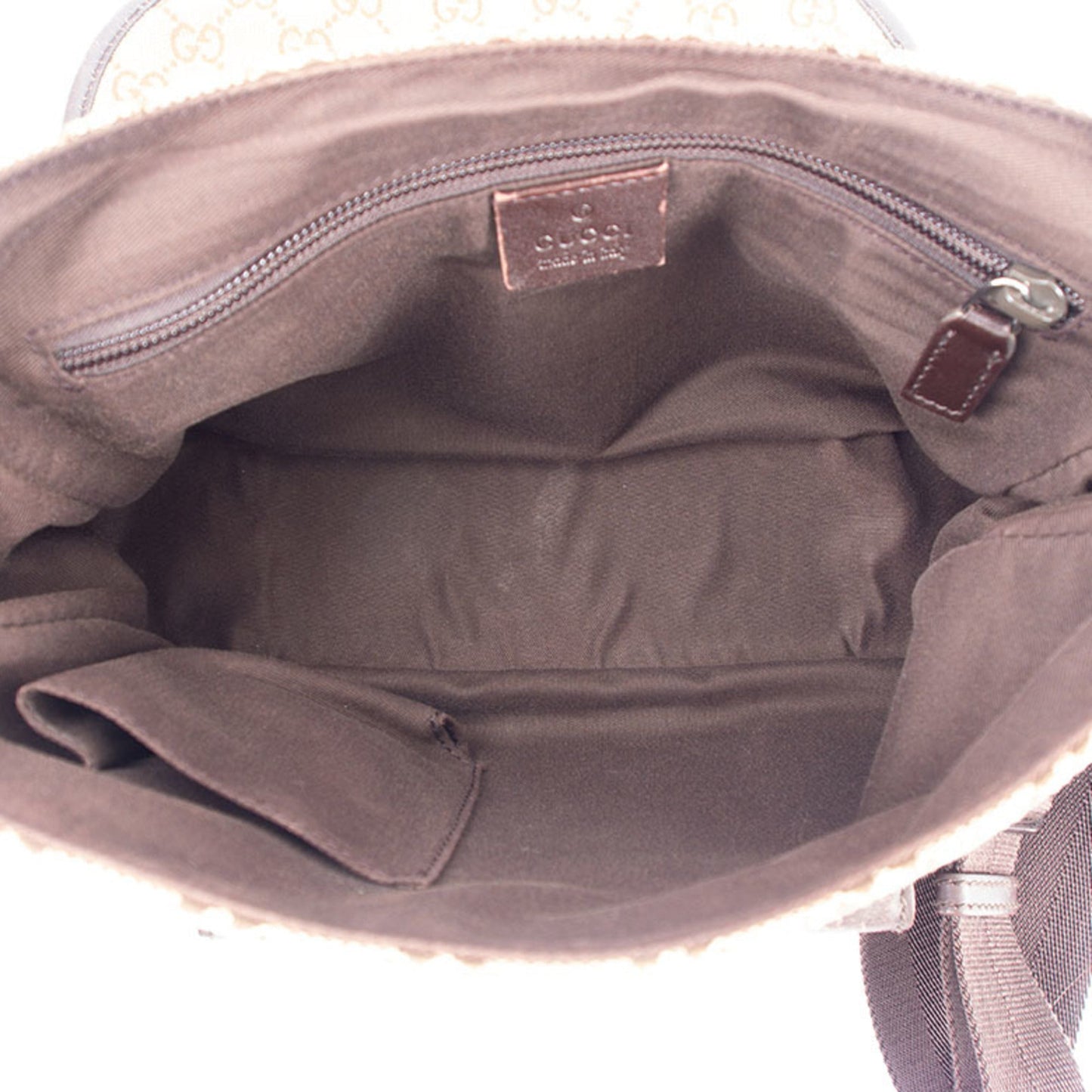 Gucci Beige Brown Gg Canvas Leather Shoulder Bag ( )