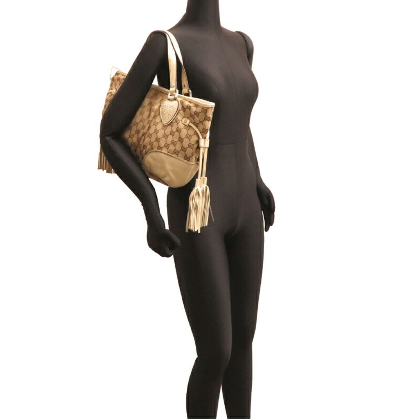 Gucci Beige White Gg Canvas Tote Bag ( )