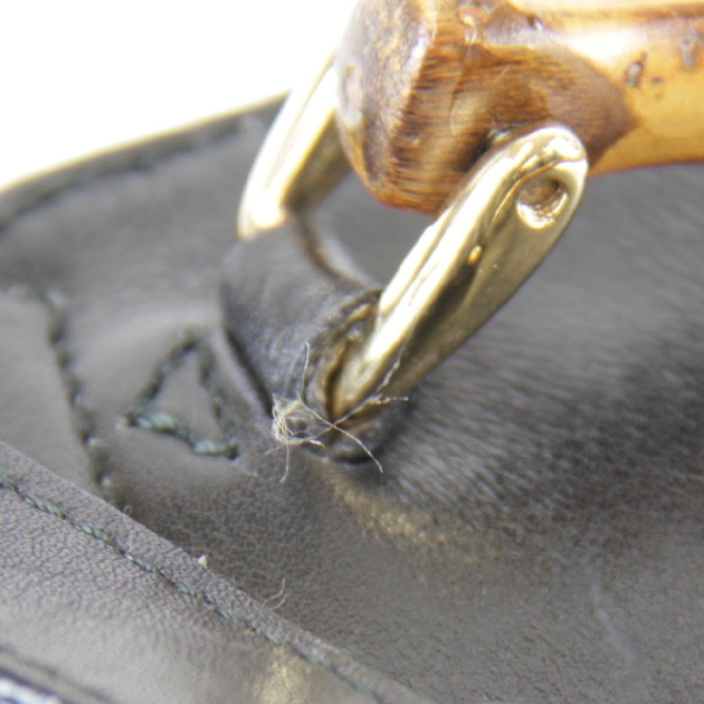 Gucci Black Bamboo Leather Backpack ( )