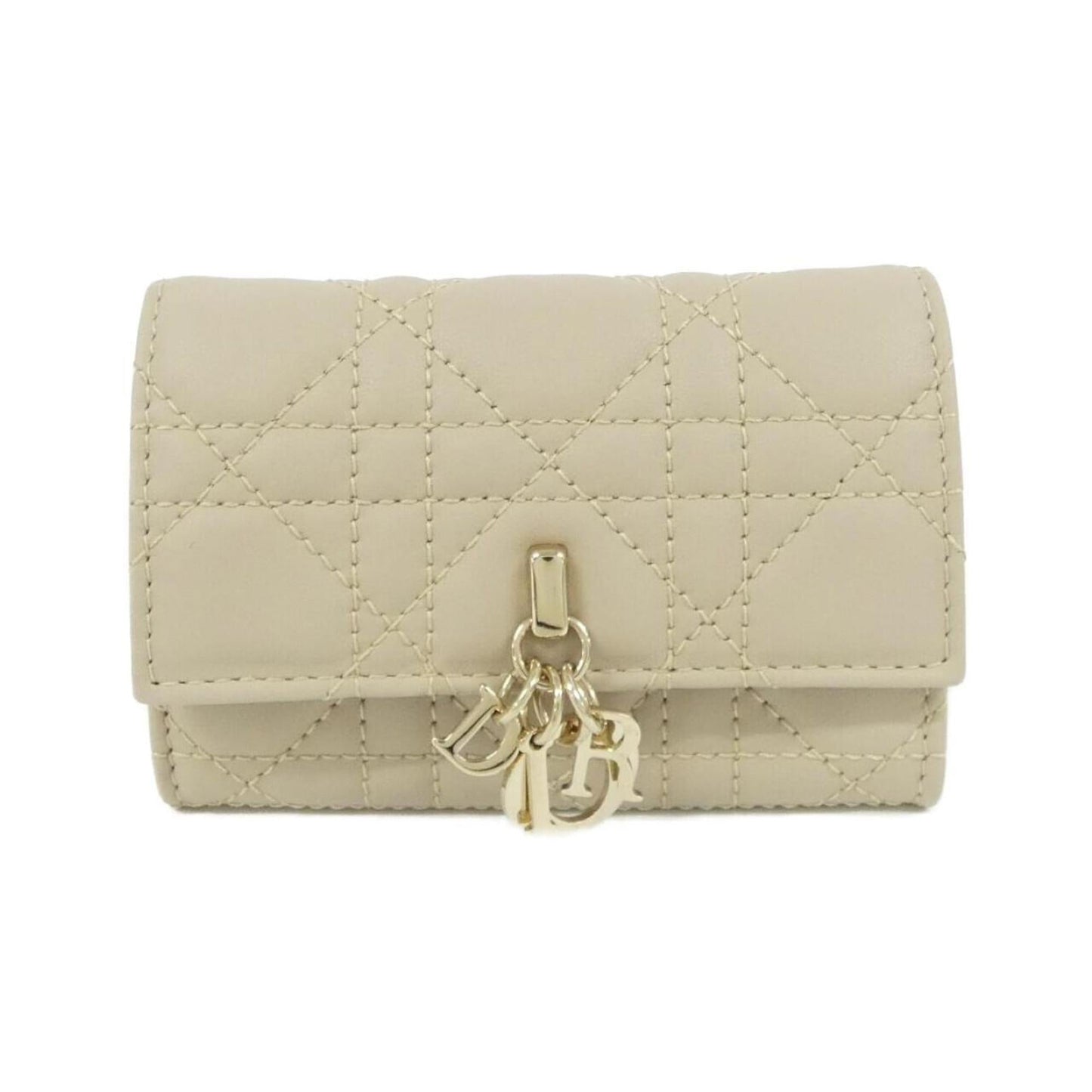 Christian Dior Beige Leather Wallet (Bi-Fold) ()