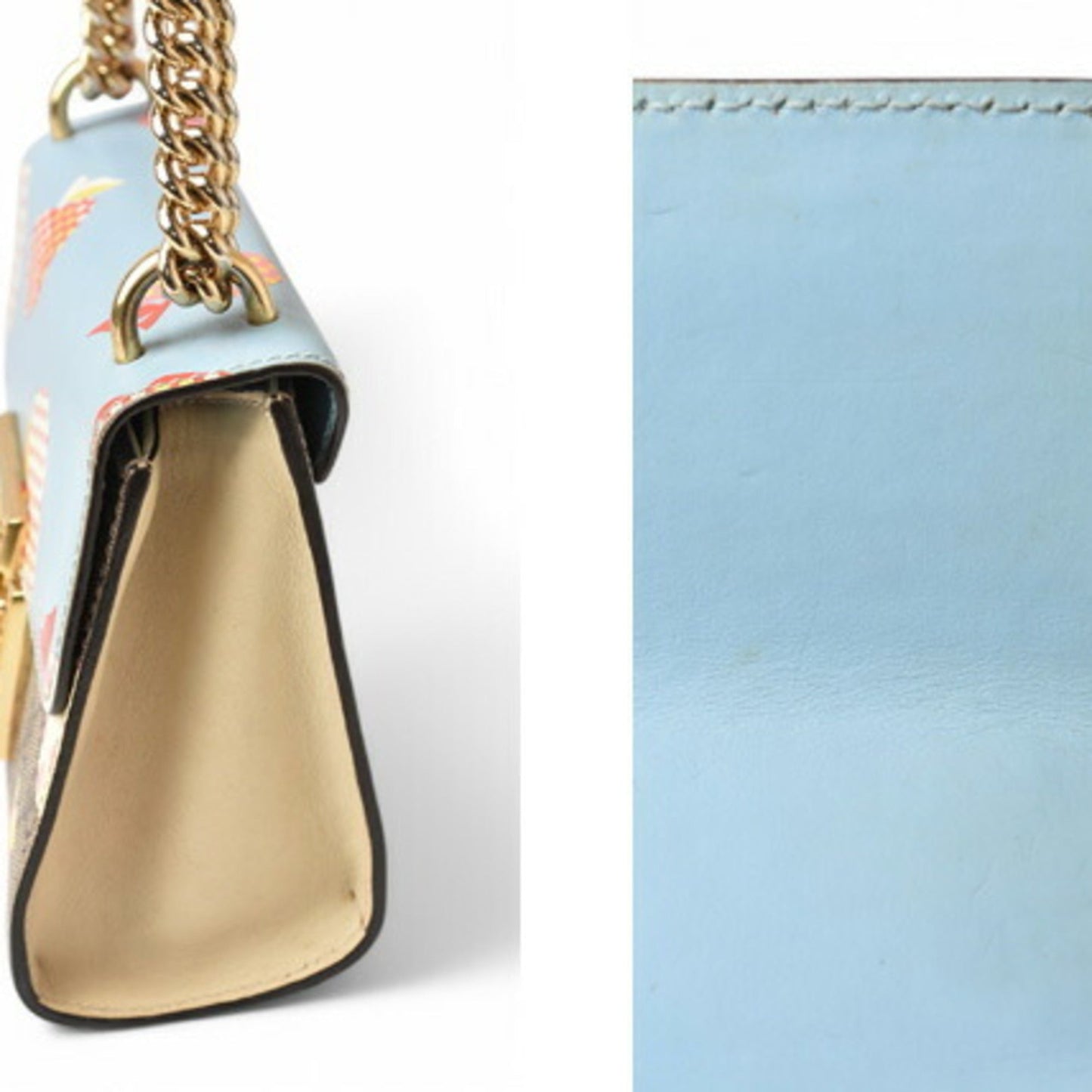 Gucci Beige Blue Brown Gg Supreme Shoulder Bag ( )