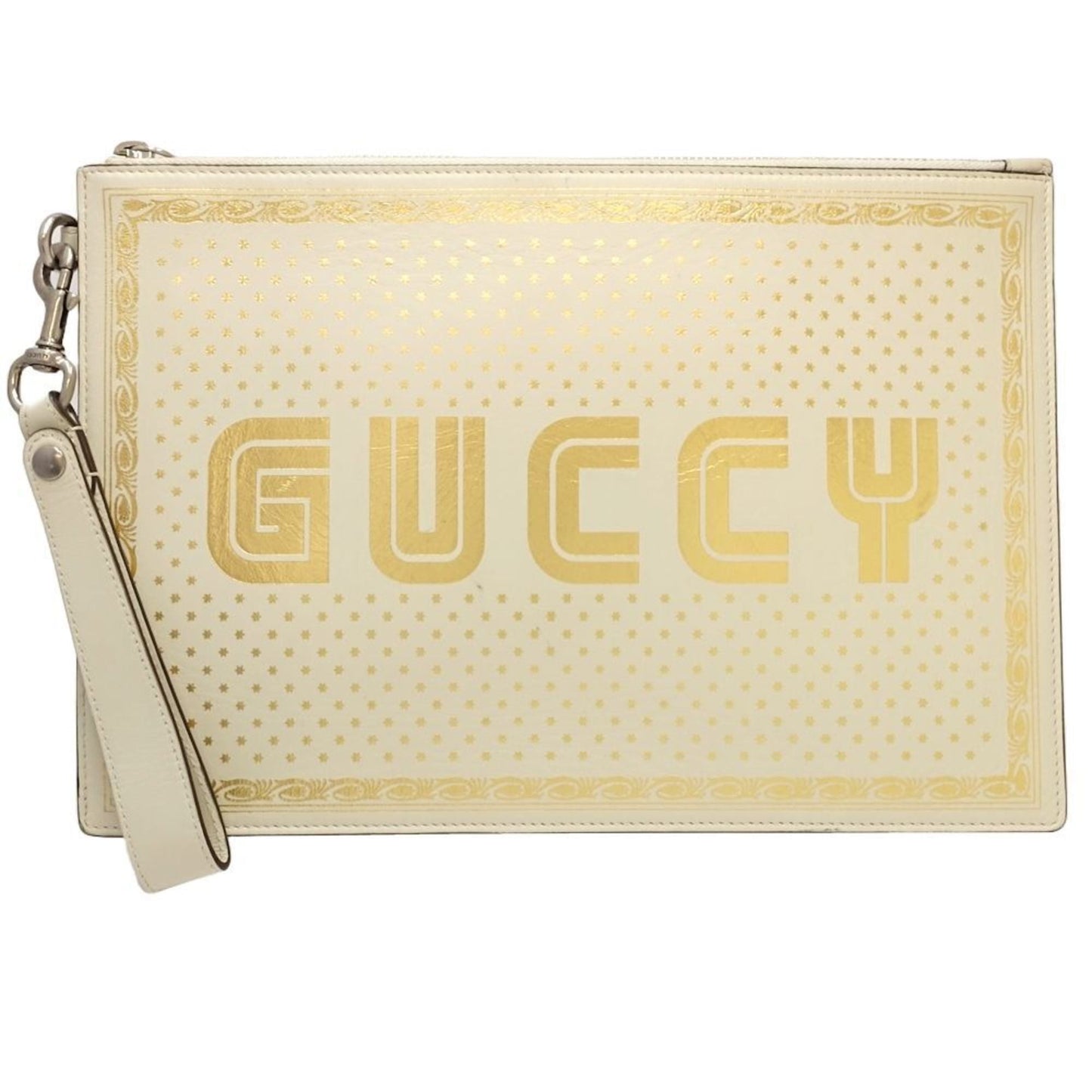 Gucci Ivory Leather Clutch Bag ( )