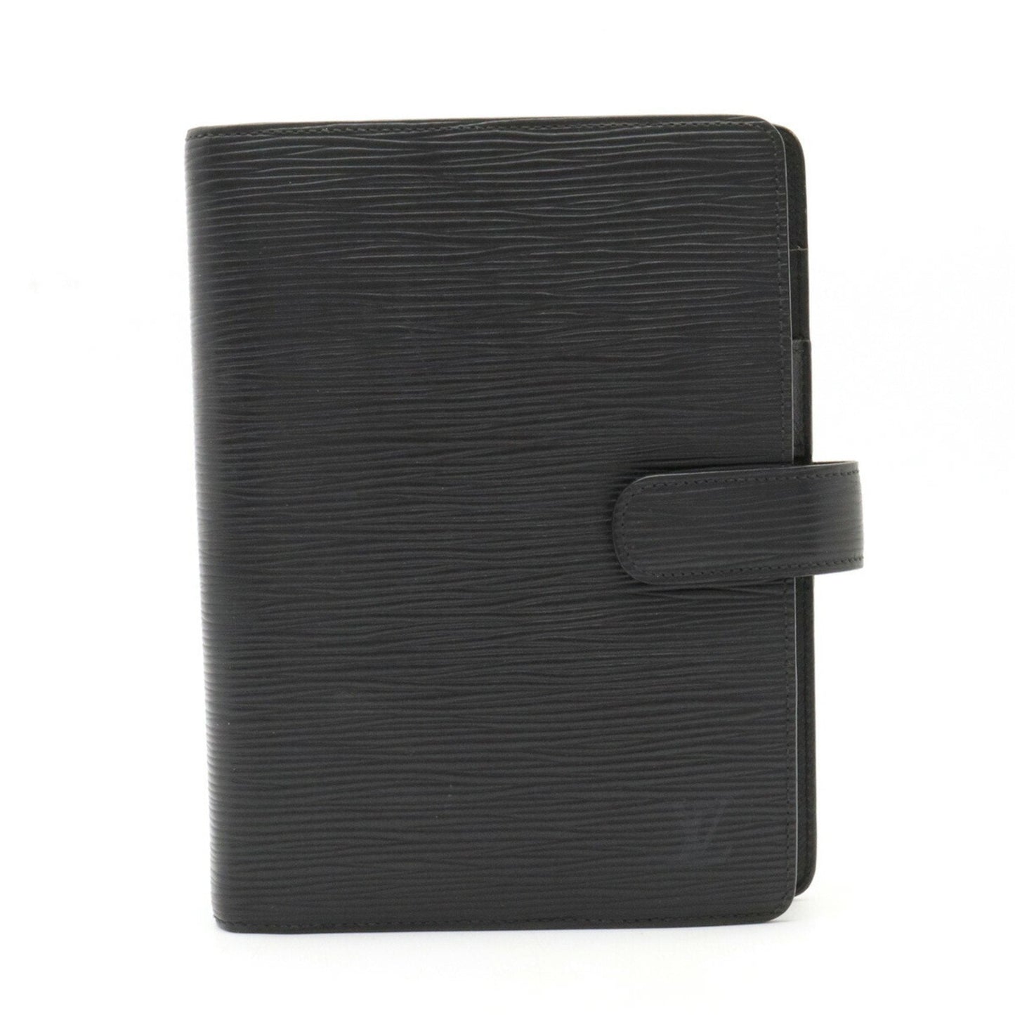 LOUIS VUITTON Epi Agenda MM Notebook Cover 6 Holes Leather Noir Black R20042