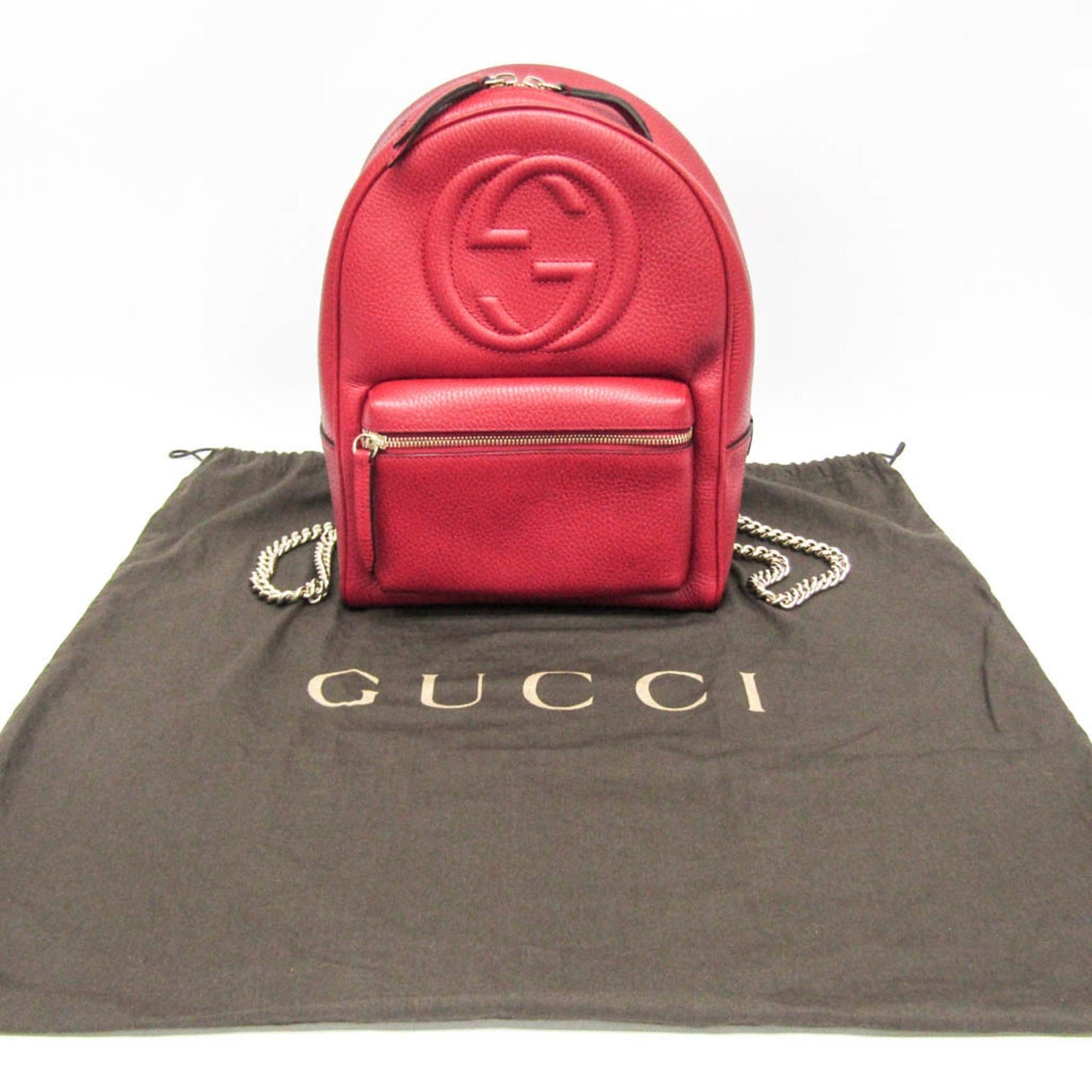 Gucci Soho Red Color Leather Backpack ( )
