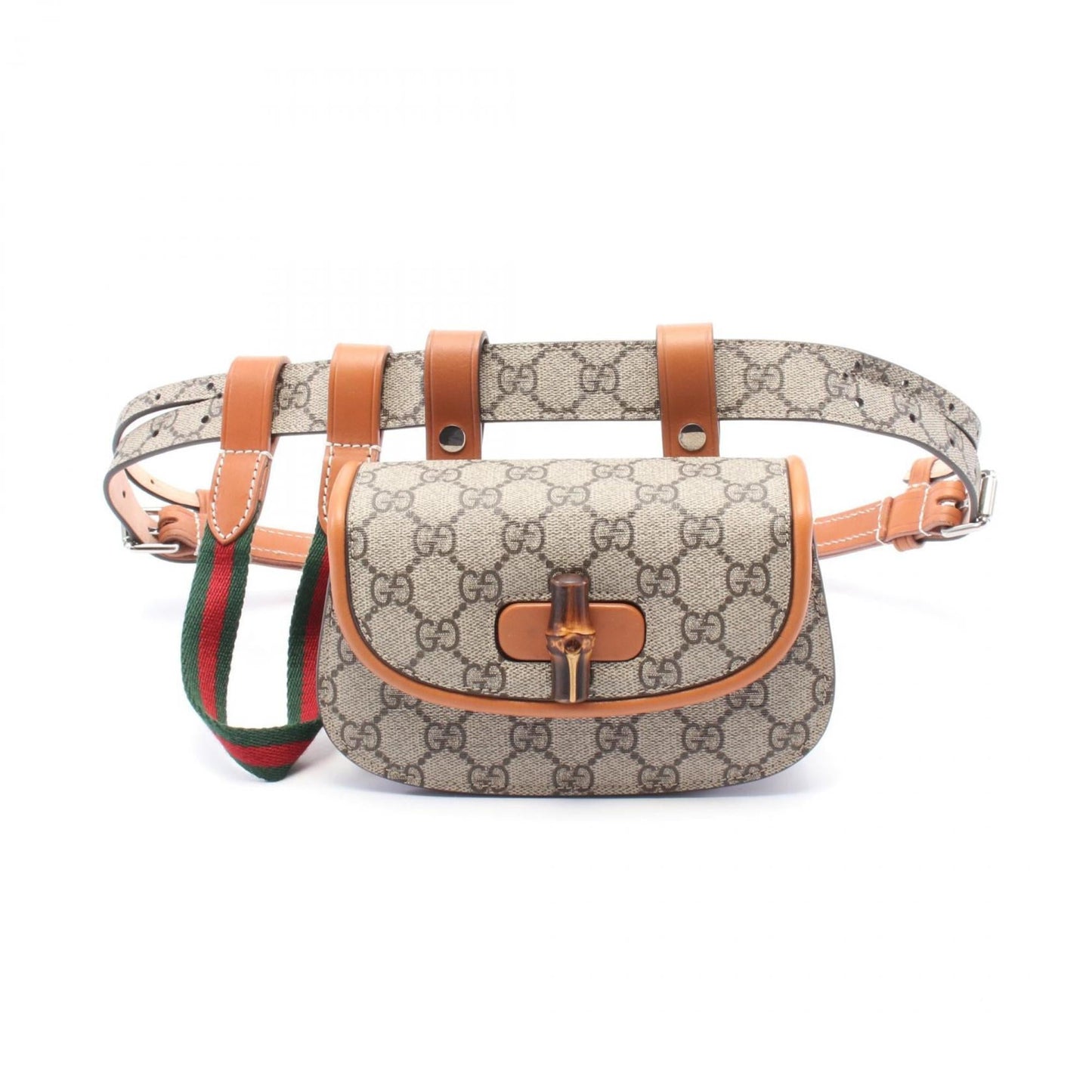 Gucci Bamboo Beige Brown Coated Canvas Fanny Pack ( )