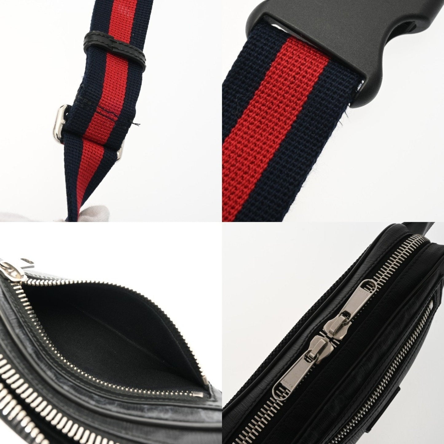 Gucci Black Gray Gg Supreme Canvas Sling Bag ( )