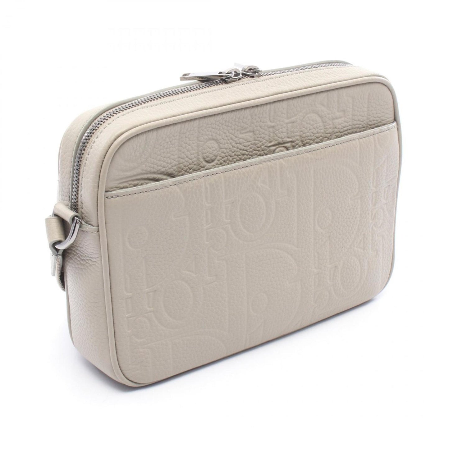 Christian Dior Beige Leather Messenger Bag Shoulder Bag ()
