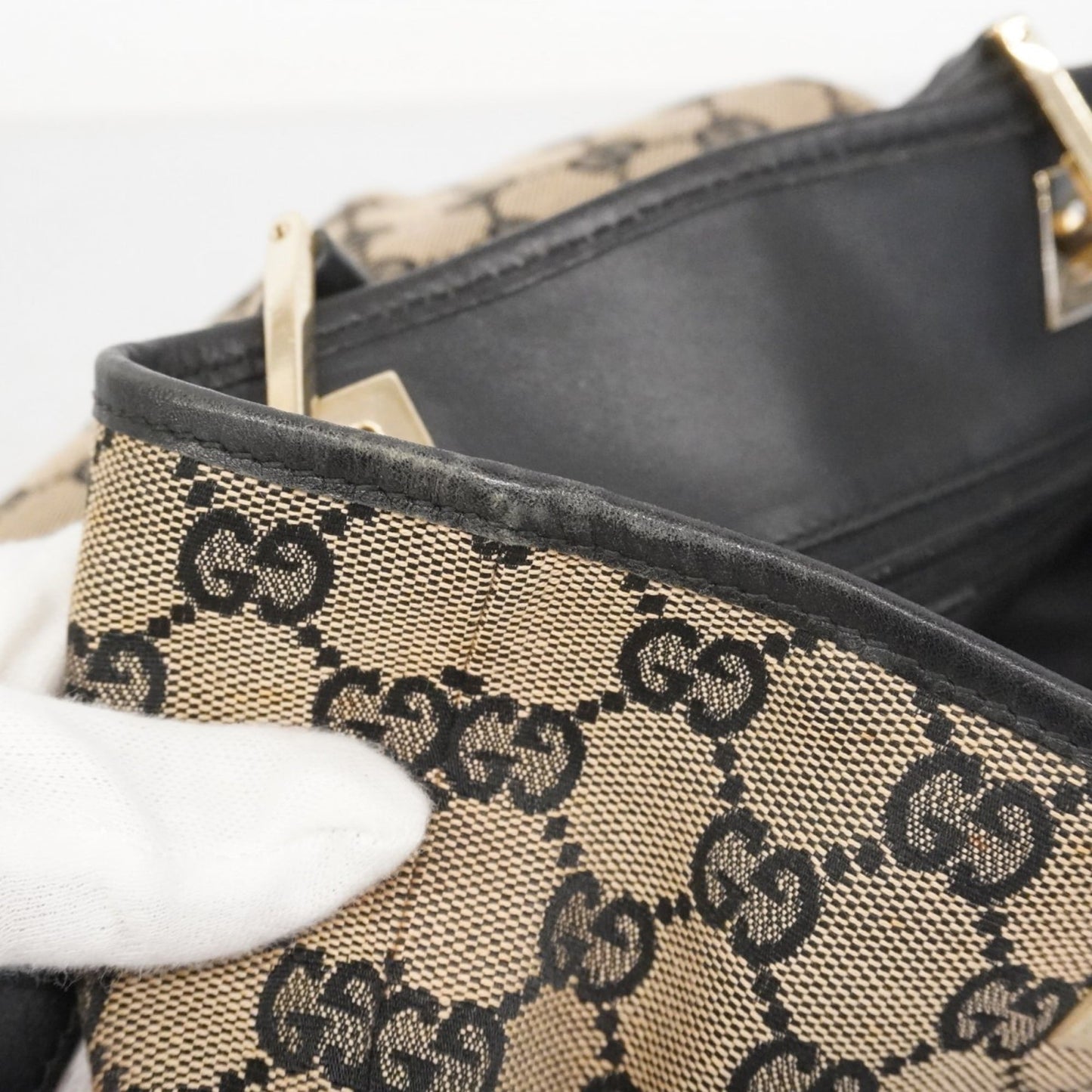 Gucci Black Canvas Tote Bag ( )