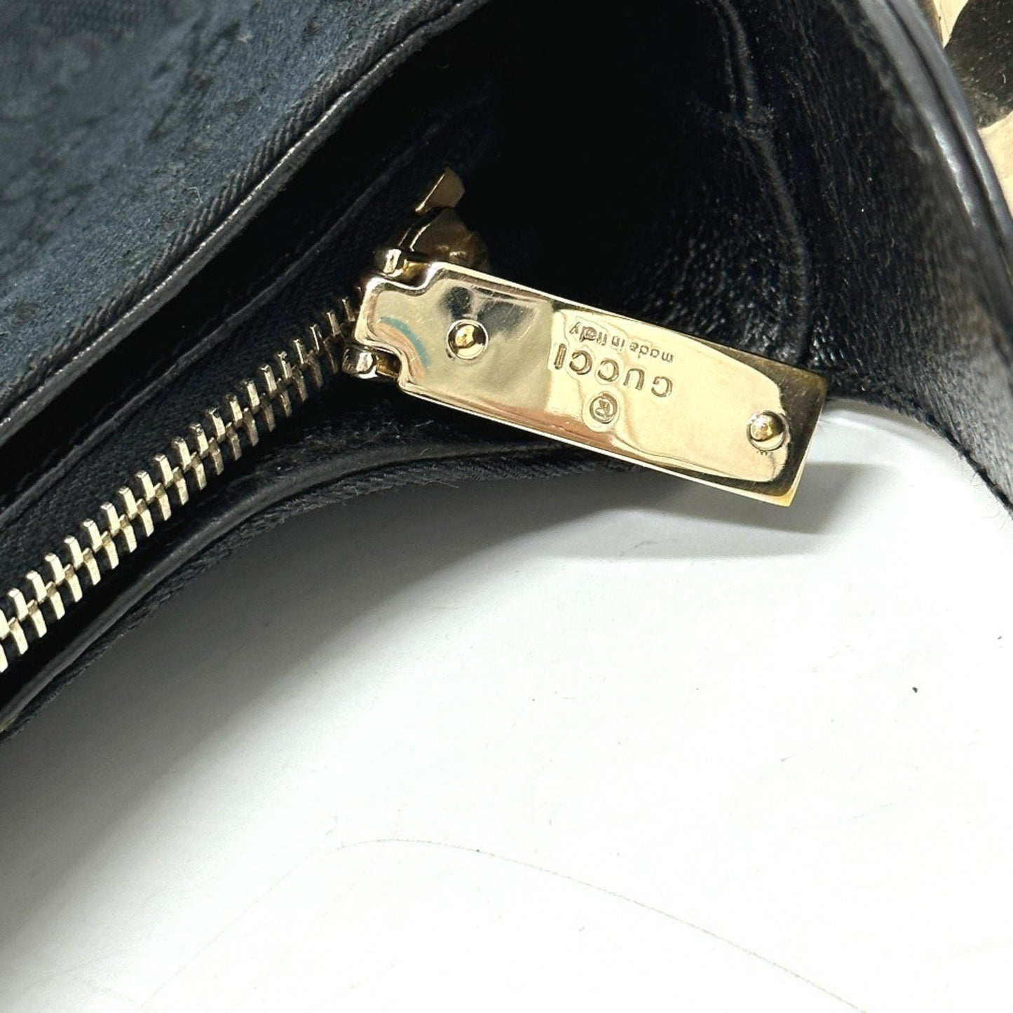 Gucci Horsebit Black Gg Canvas Leather Handbag Shoulder Bag ( )