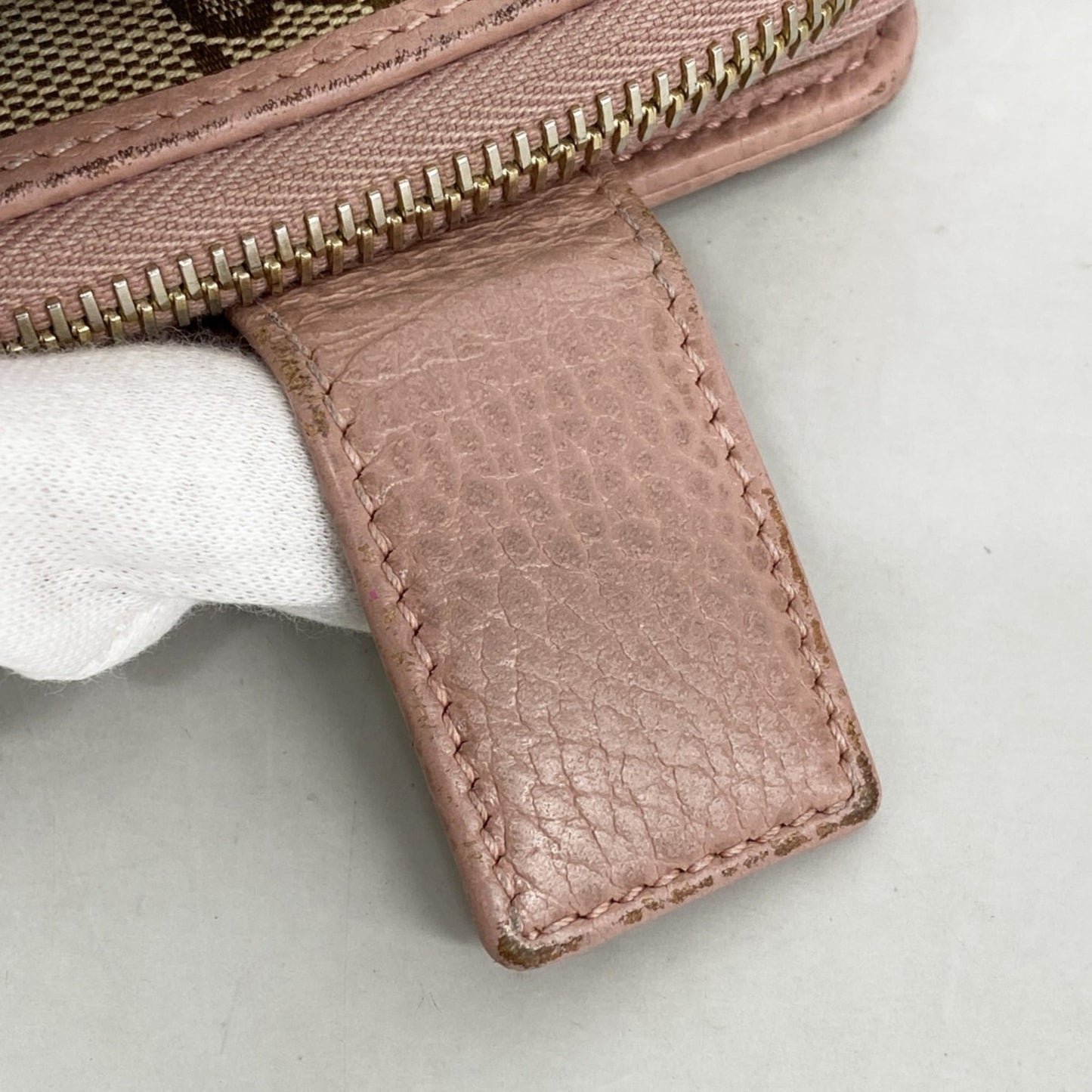 Gucci Beige Pink Canvas Wallet (Bi-Fold) ( )