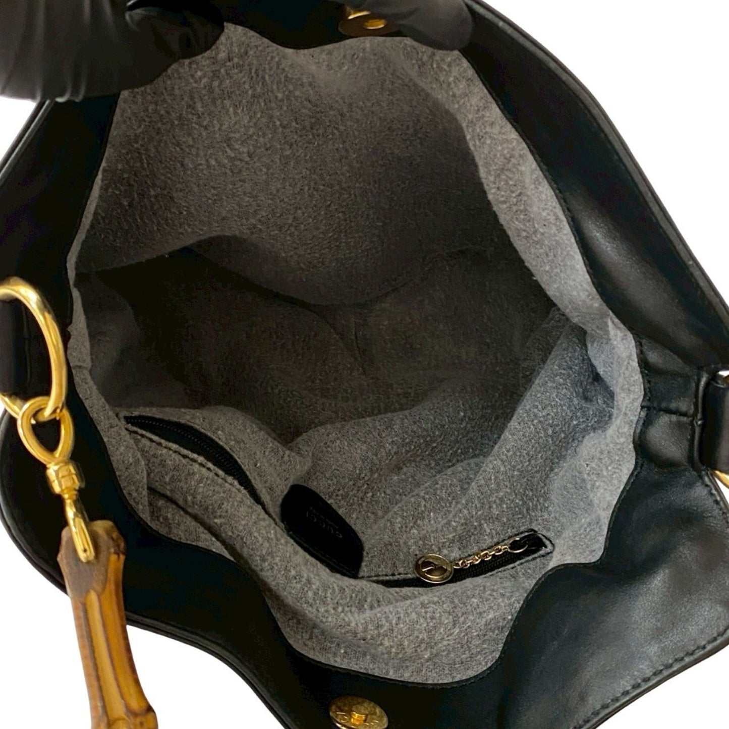 Gucci Black Leather Handbag Tote Bag ( )