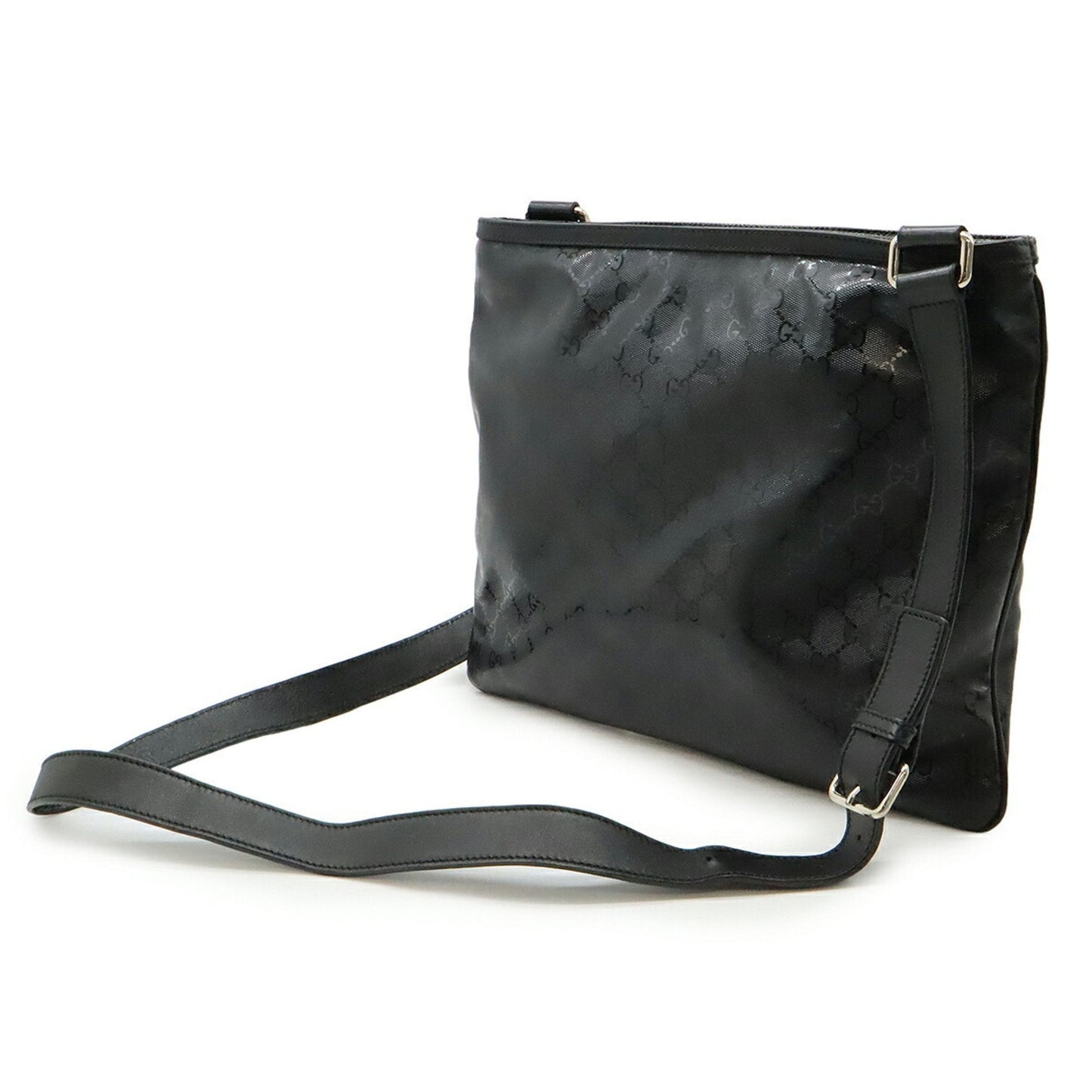 Gucci Black Green Red Color Gg Imprimé Leather Shoulder Bag ( )