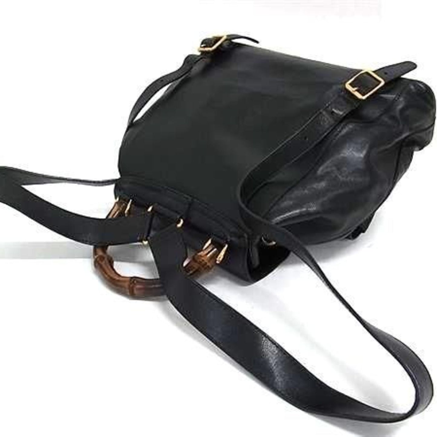 Gucci Bamboo Black Leather Backpack ( )