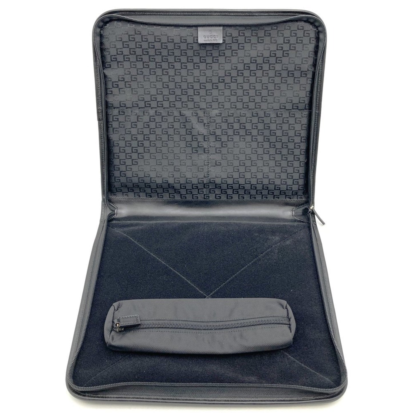 Gucci Black Nylon Leather Clutch Bag ( )
