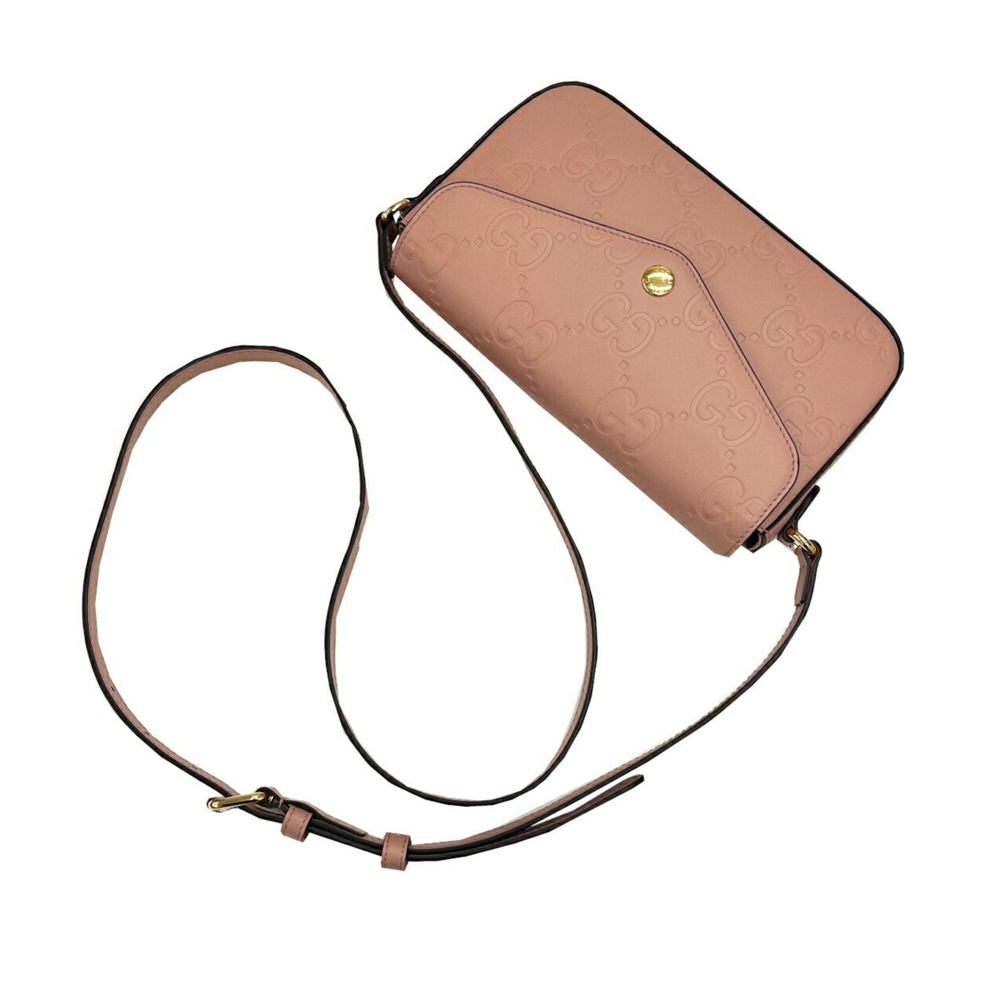 Gucci Pink Gg Leather Shoulder Bag ( )
